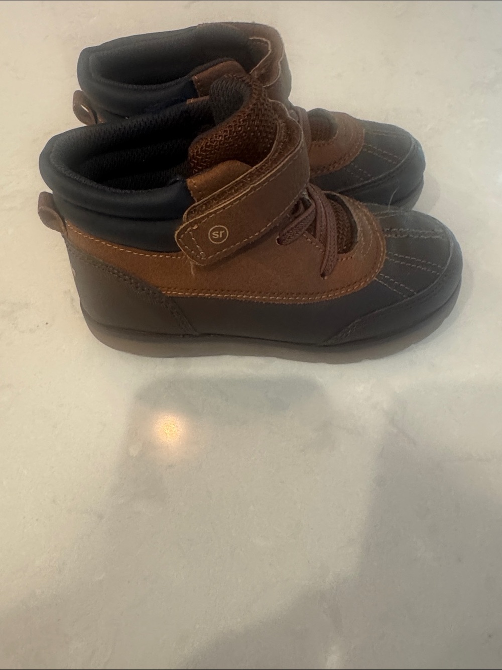 Stride Rite Brown and Black Kids Waterproof Snow Boots with Strap Size 9M - Picture 3 of 8